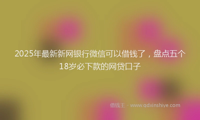 2025年最新新网银行微信可以借钱了，盘点五个18岁必下款的网贷口子