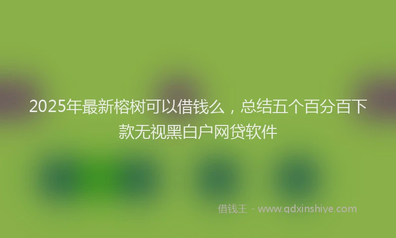 2025年最新榕树可以借钱么，总结五个百分百下款无视黑白户网贷软件