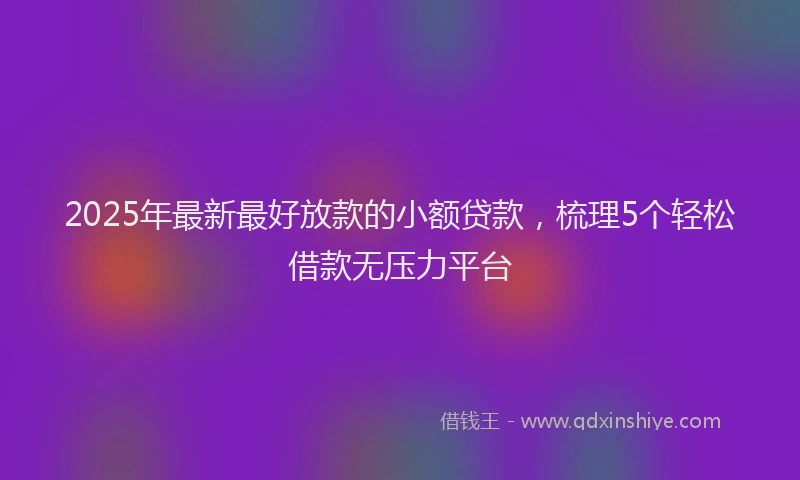 2025年最新最好放款的小额贷款，梳理5个轻松借款无压力平台