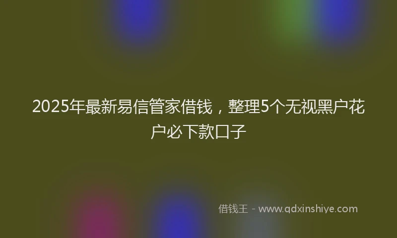 2025年最新易信管家借钱，整理5个无视黑户花户必下款口子