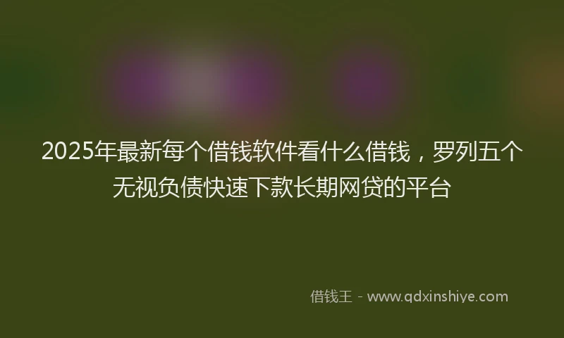 2025年最新每个借钱软件看什么借钱，罗列五个无视负债快速下款长期网贷的平台