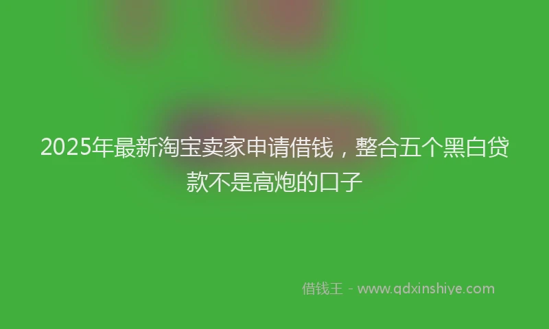 2025年最新淘宝卖家申请借钱，整合五个黑白贷款不是高炮的口子