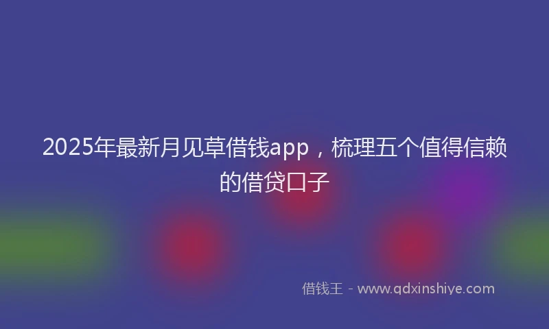 2025年最新月见草借钱app，梳理五个值得信赖的借贷口子