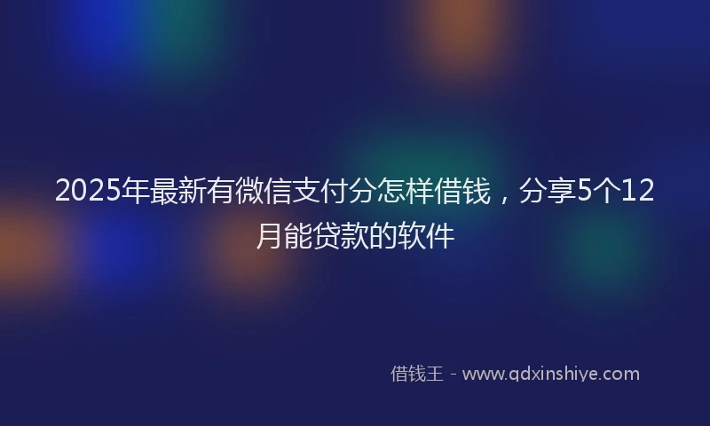2025年最新有微信支付分怎样借钱，分享5个12月能贷款的软件