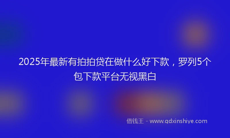 2025年最新有拍拍贷在做什么好下款，罗列5个包下款平台无视黑白