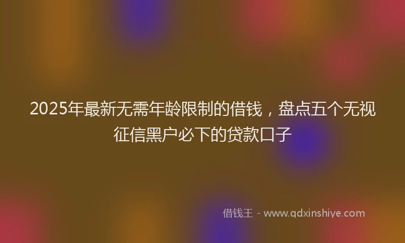 2025年最新无需年龄限制的借钱，盘点五个无视征信黑户必下的贷款口子