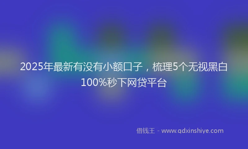 2025年最新有没有小额口子，梳理5个无视黑白100%秒下网贷平台