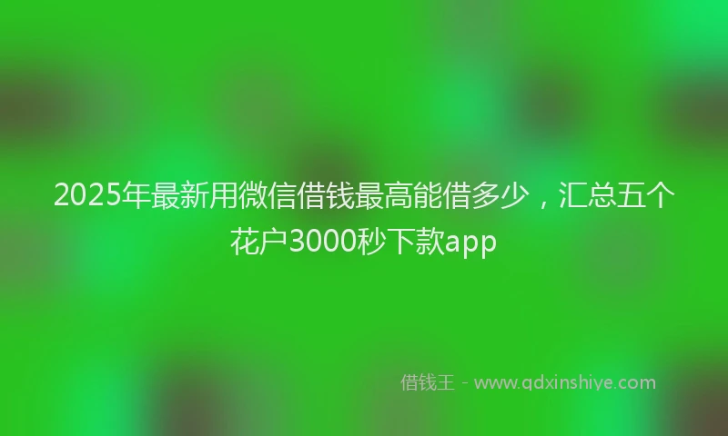 2025年最新用微信借钱最高能借多少，汇总五个花户3000秒下款app