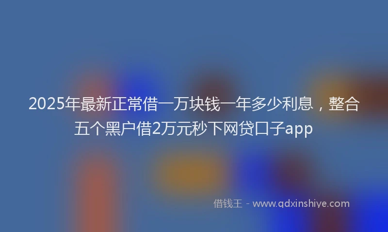2025年最新正常借一万块钱一年多少利息，整合五个黑户借2万元秒下网贷口子app