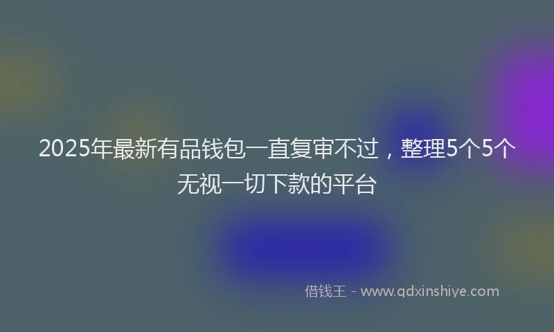 2025年最新有品钱包一直复审不过，整理5个5个无视一切下款的平台