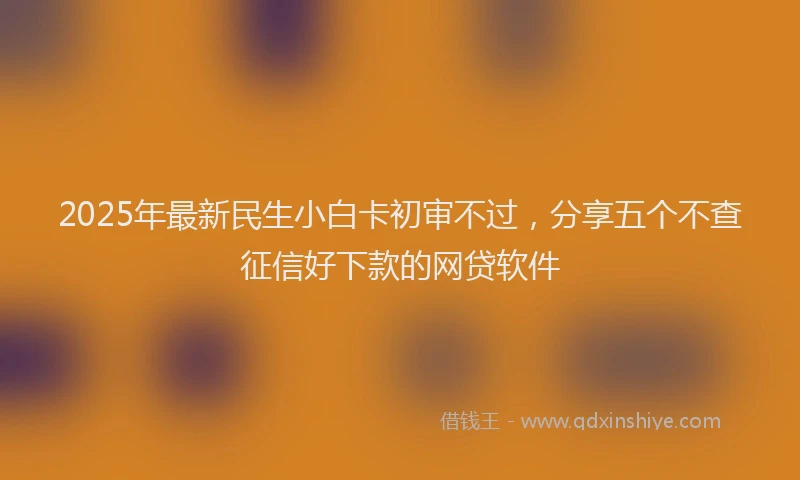 2025年最新民生小白卡初审不过，分享五个不查征信好下款的网贷软件