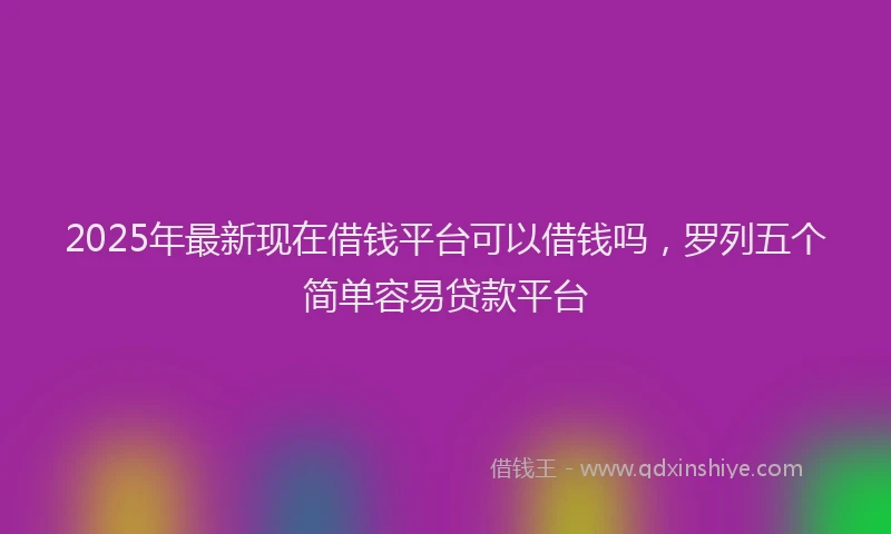 2025年最新现在借钱平台可以借钱吗，罗列五个简单容易贷款平台