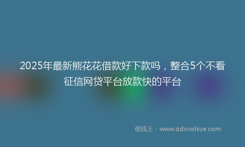 2025年最新熊花花借款好下款吗，整合5个不看征信网贷平台放款快的平台