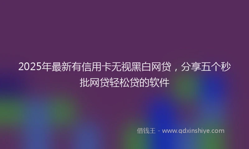 2025年最新有信用卡无视黑白网贷，分享五个秒批网贷轻松贷的软件