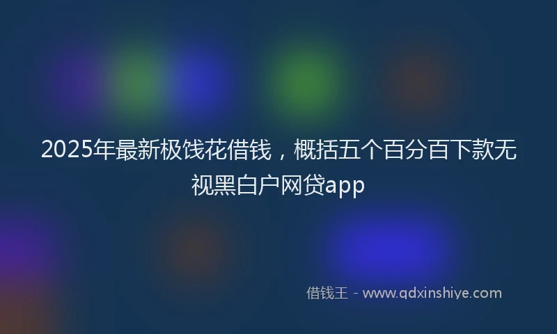 2025年最新极饯花借钱，概括五个百分百下款无视黑白户网贷app