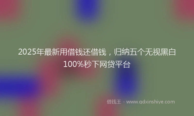 2025年最新用借钱还借钱，归纳五个无视黑白100%秒下网贷平台