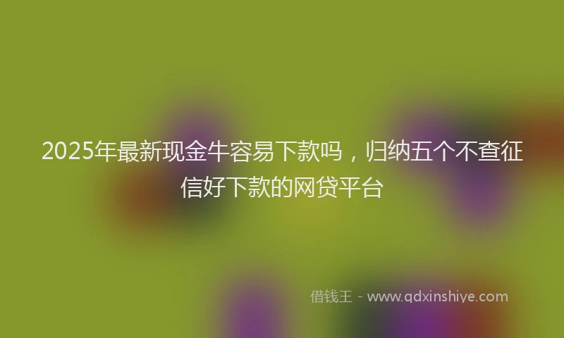 2025年最新现金牛容易下款吗，归纳五个不查征信好下款的网贷平台