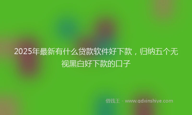 2025年最新有什么贷款软件好下款，归纳五个无视黑白好下款的口子