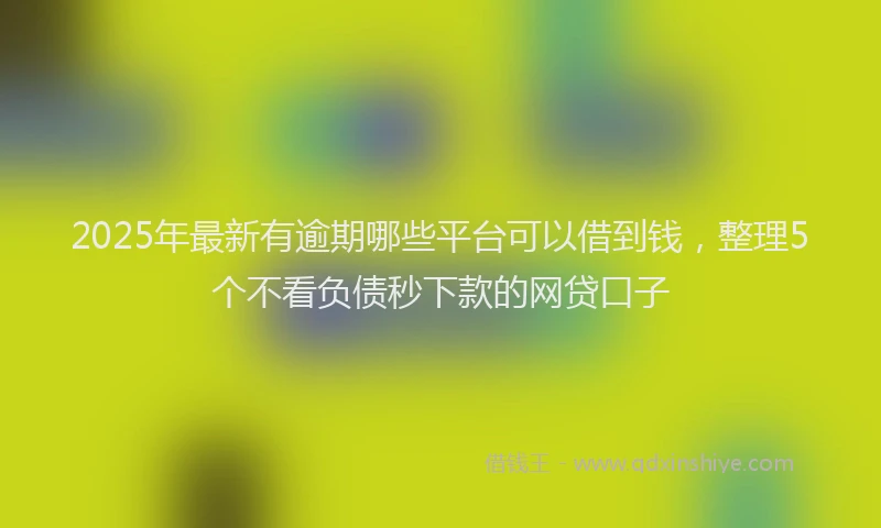 2025年最新有逾期哪些平台可以借到钱，整理5个不看负债秒下款的网贷口子