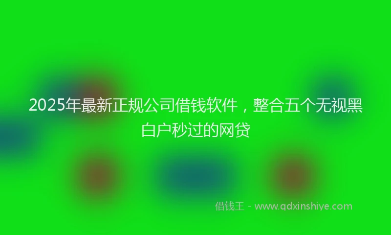 2025年最新正规公司借钱软件，整合五个无视黑白户秒过的网贷