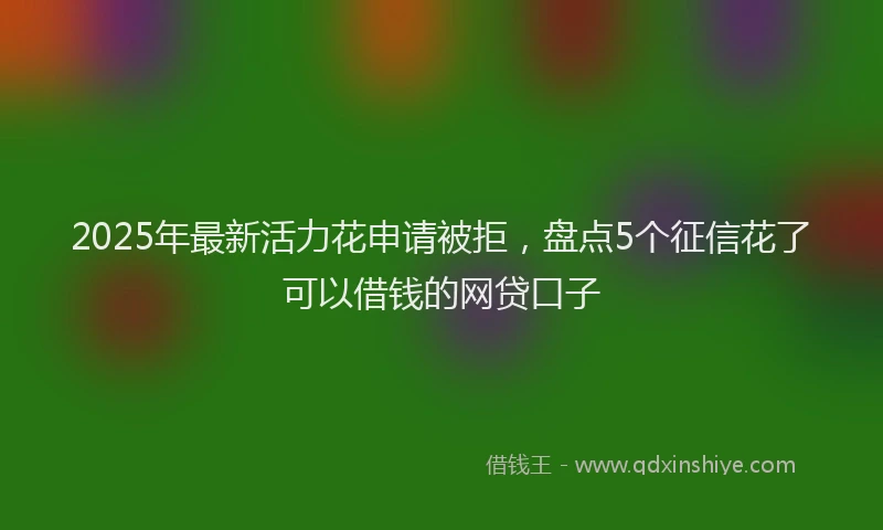 2025年最新活力花申请被拒，盘点5个征信花了可以借钱的网贷口子