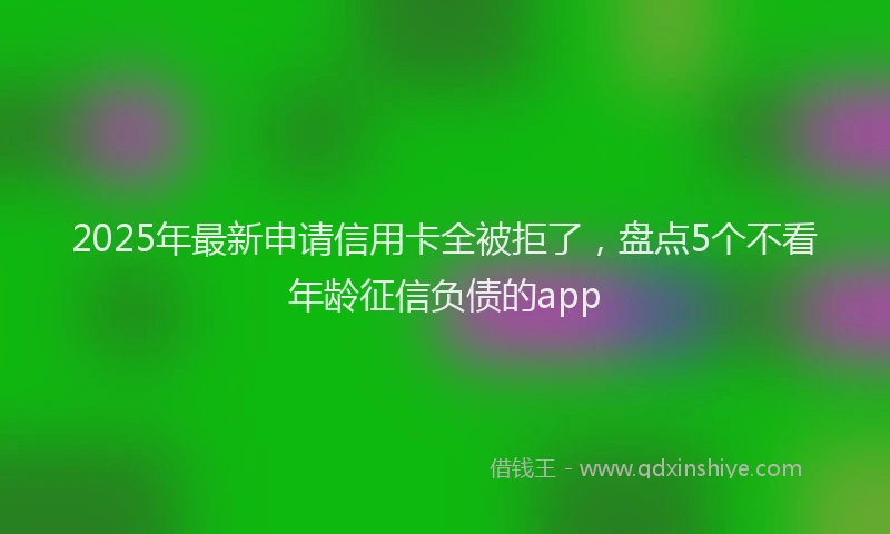 2025年最新申请信用卡全被拒了，盘点5个不看年龄征信负债的app