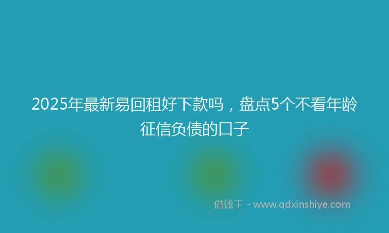 2025年最新易回租好下款吗，盘点5个不看年龄征信负债的口子