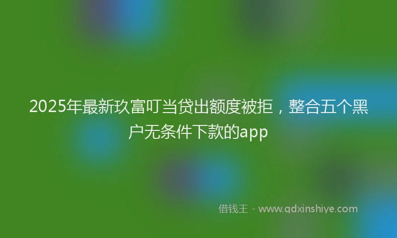 2025年最新玖富叮当贷出额度被拒，整合五个黑户无条件下款的app