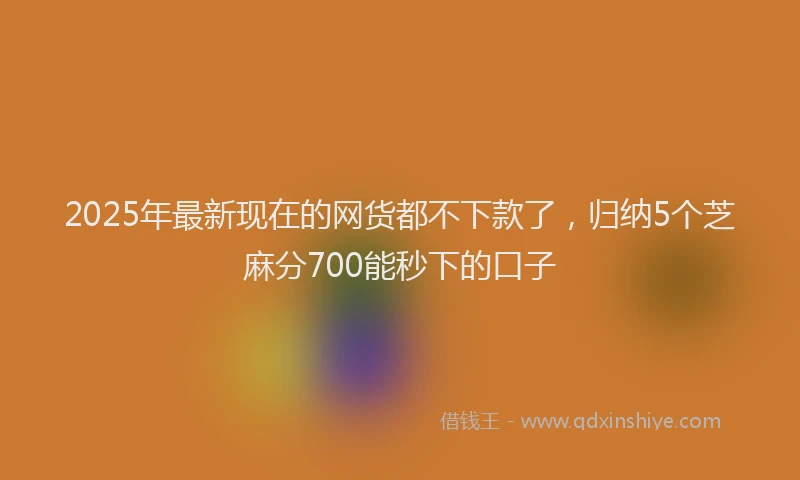2025年最新现在的网货都不下款了，归纳5个芝麻分700能秒下的口子