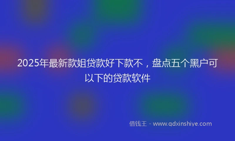 2025年最新款姐贷款好下款不，盘点五个黑户可以下的贷款软件