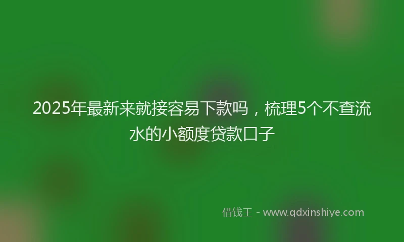 2025年最新来就接容易下款吗，梳理5个不查流水的小额度贷款口子