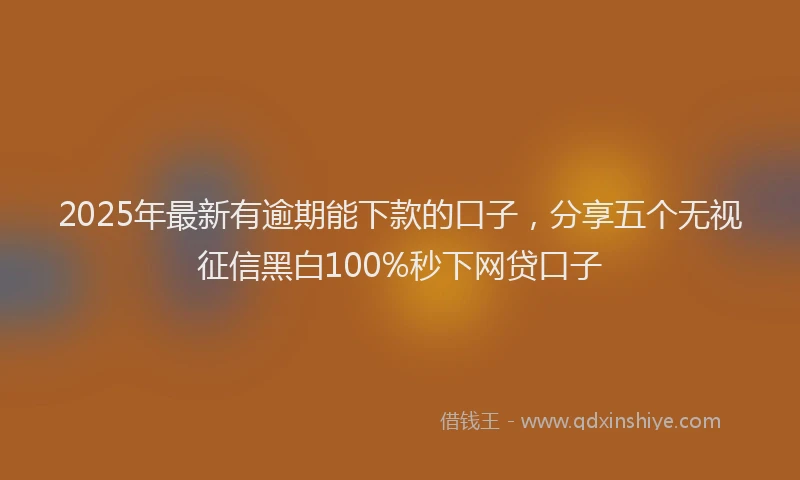 2025年最新有逾期能下款的口子，分享五个无视征信黑白100%秒下网贷口子