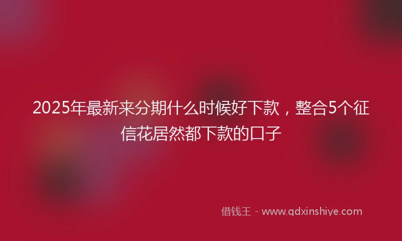 2025年最新来分期什么时候好下款，整合5个征信花居然都下款的口子