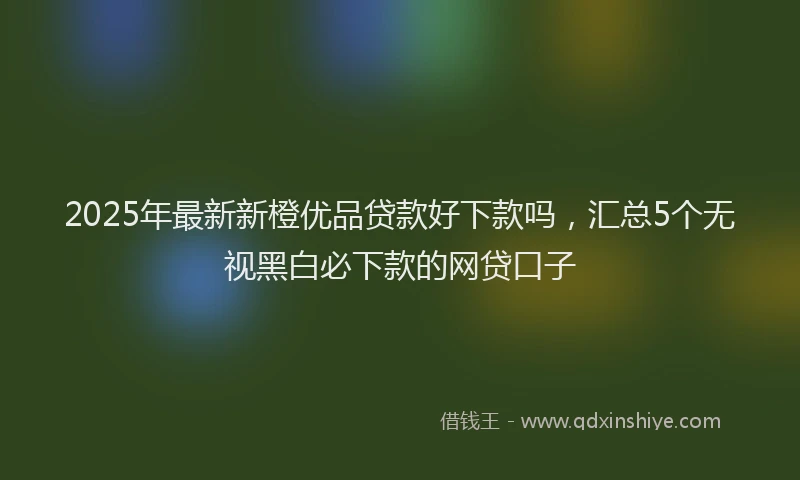 2025年最新新橙优品贷款好下款吗，汇总5个无视黑白必下款的网贷口子
