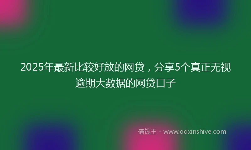 2025年最新比较好放的网贷，分享5个真正无视逾期大数据的网贷口子