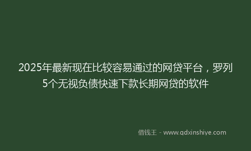 2025年最新现在比较容易通过的网贷平台，罗列5个无视负债快速下款长期网贷的软件