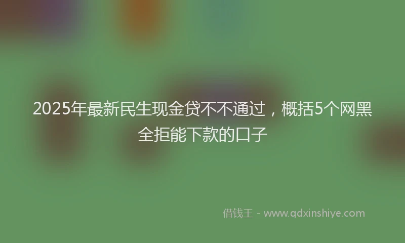 2025年最新民生现金贷不不通过，概括5个网黑全拒能下款的口子