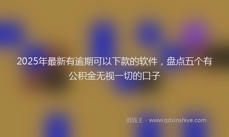 2025年最新有逾期可以下款的软件，盘点五个有公积金无视一切的口子