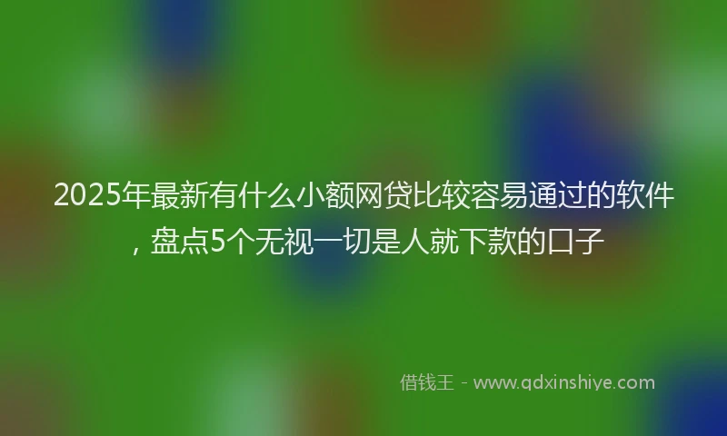 2025年最新有什么小额网贷比较容易通过的软件，盘点5个无视一切是人就下款的口子