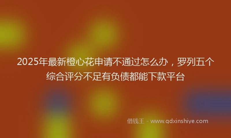 2025年最新橙心花申请不通过怎么办，罗列五个综合评分不足有负债都能下款平台
