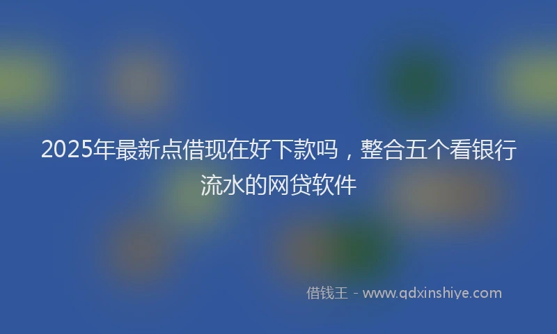 2025年最新点借现在好下款吗，整合五个看银行流水的网贷软件