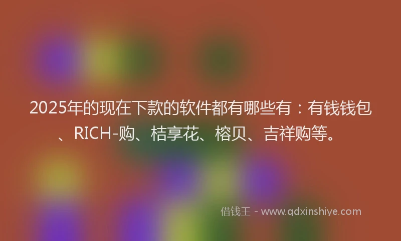 2025年的现在下款的软件都有哪些有：有钱钱包、RICH-购、桔享花、榕贝、吉祥购等。