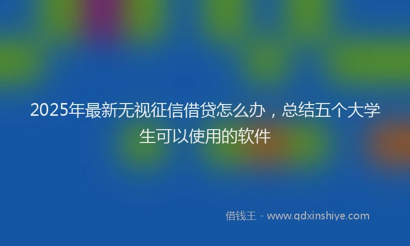 2025年最新无视征信借贷怎么办，总结五个大学生可以使用的软件