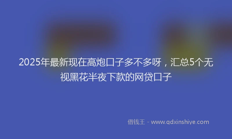 2025年最新现在高炮口子多不多呀，汇总5个无视黑花半夜下款的网贷口子