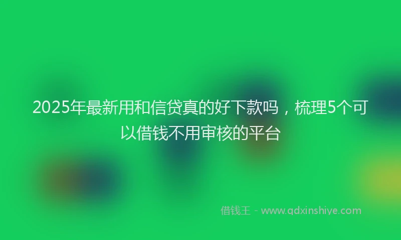 2025年最新用和信贷真的好下款吗，梳理5个可以借钱不用审核的平台