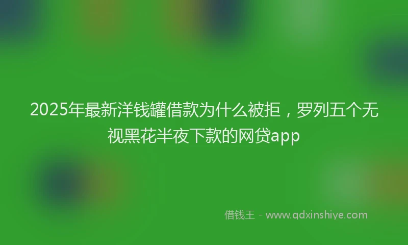 2025年最新洋钱罐借款为什么被拒，罗列五个无视黑花半夜下款的网贷app