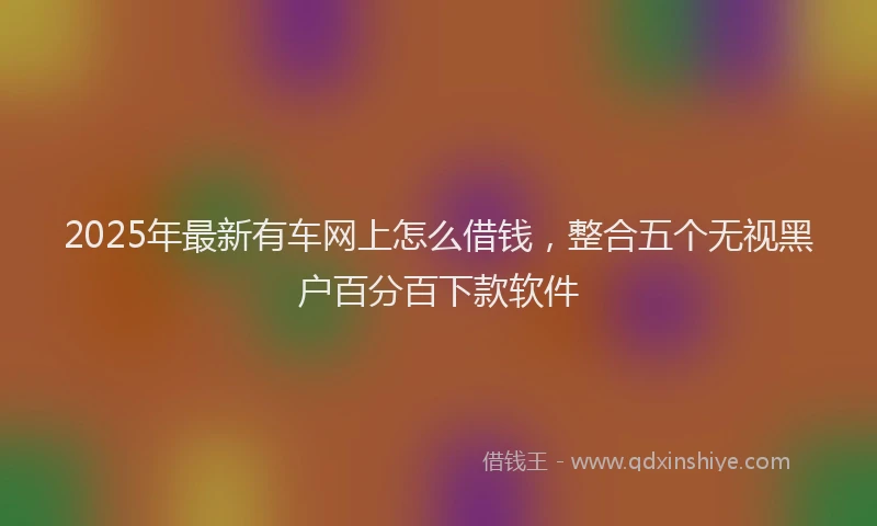 2025年最新有车网上怎么借钱，整合五个无视黑户百分百下款软件