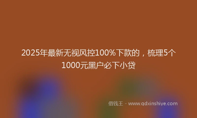 2025年最新无视风控100%下款的，梳理5个1000元黑户必下小贷