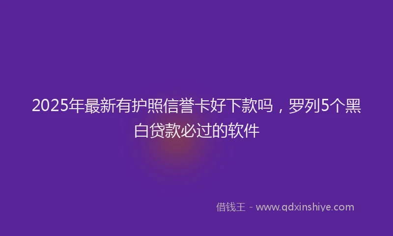 2025年最新有护照信誉卡好下款吗，罗列5个黑白贷款必过的软件