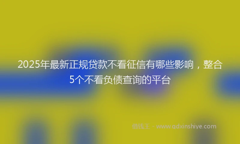 2025年最新正规贷款不看征信有哪些影响，整合5个不看负债查询的平台